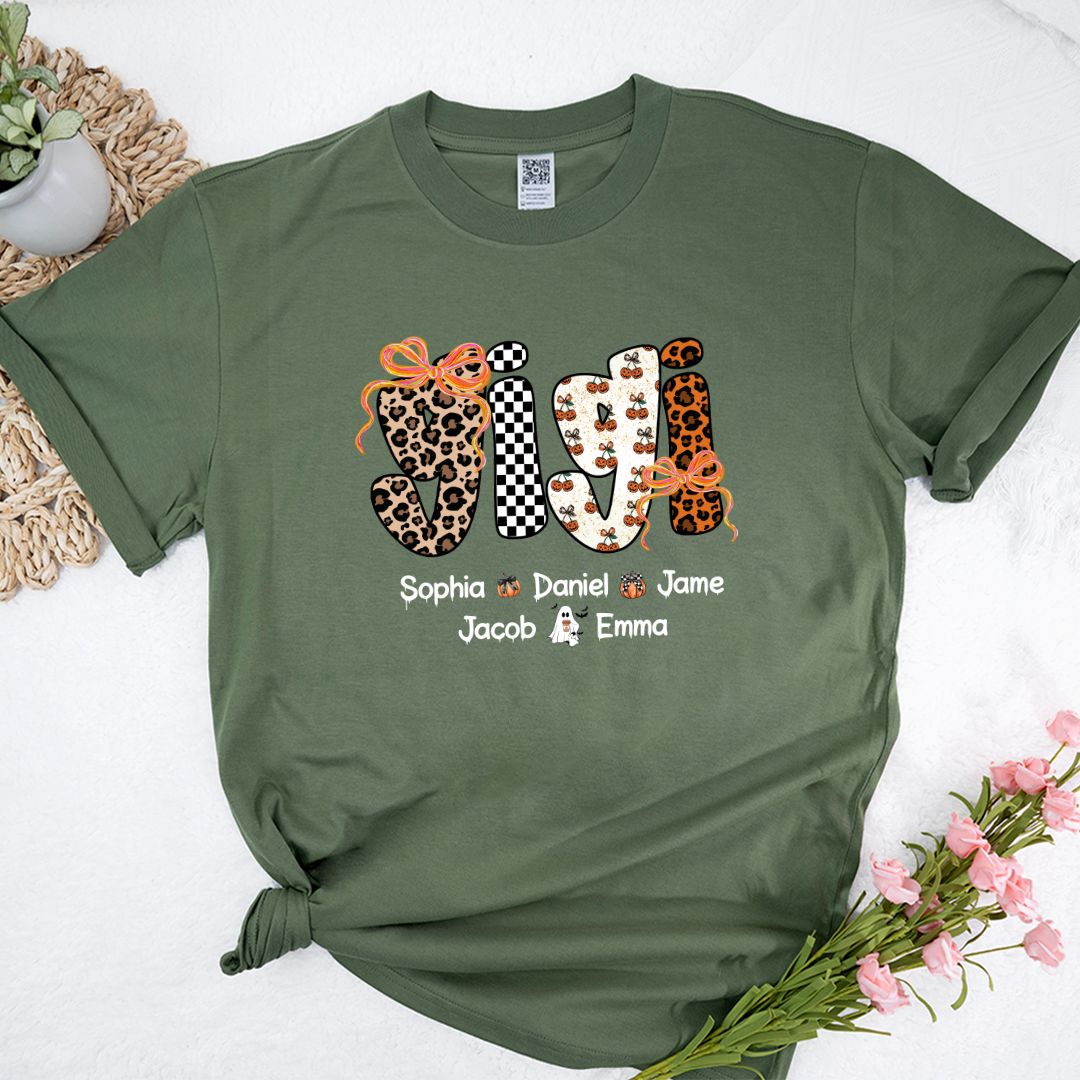 Gigi Pumpkin Spooky Custom Gigi And Grandkids Shirt