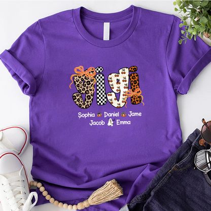 Gigi Pumpkin Spooky Custom Gigi And Grandkids Shirt