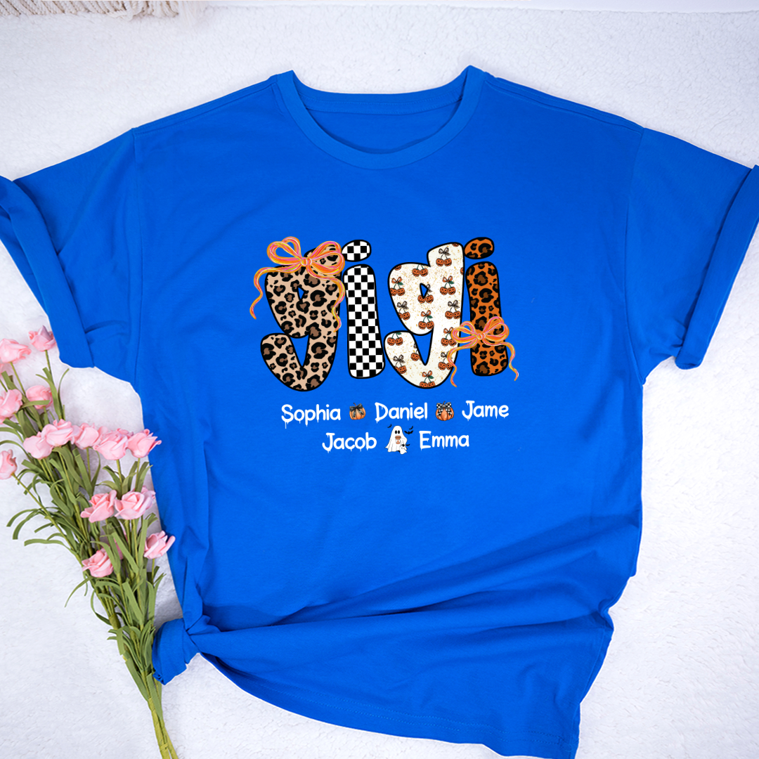 Gigi Pumpkin Spooky Custom Gigi And Grandkids Shirt