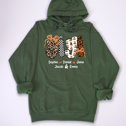 Gigi Pumpkin Spooky Custom Gigi And Grandkids Shirt