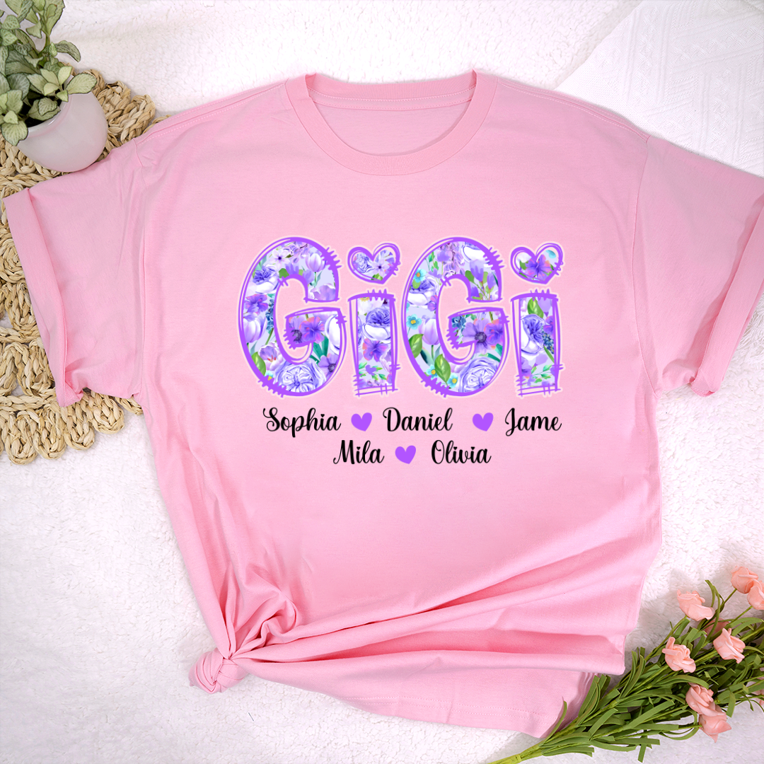 I Love Being Gigi Purple Floral Personalized