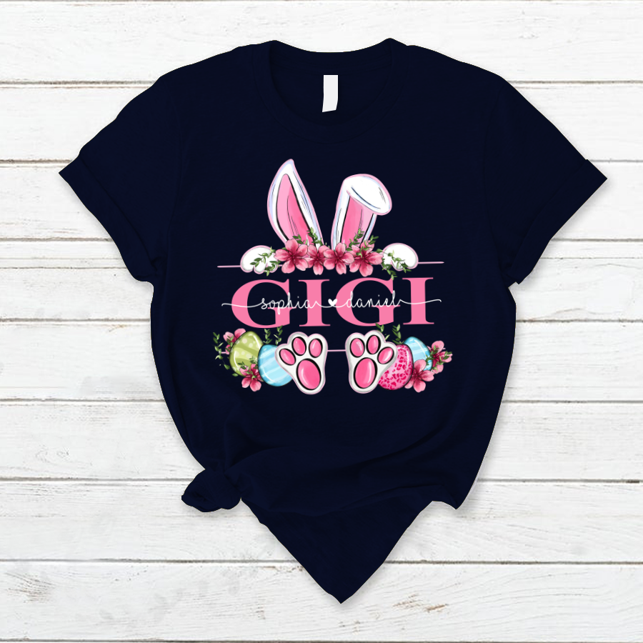 Gigi Bunny And Kids, Gift For Grandma, Grammy, Mama, Nana, Mimi, Mother Day CTH01 T-Shirt
