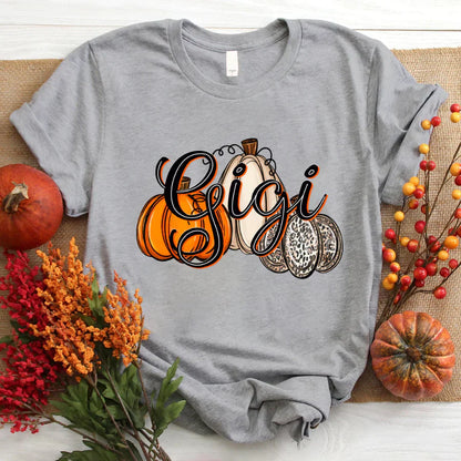 Gigi Pumpkins Leopard Autumn T-Shirt