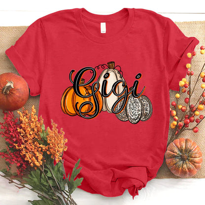 Gigi Pumpkins Leopard Autumn T-Shirt