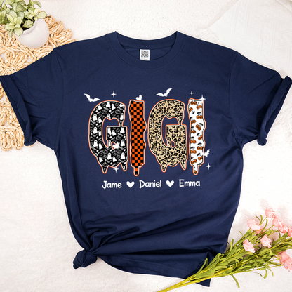 Personalized Halloween Pumpkin Gigi and Grandkids Shirt