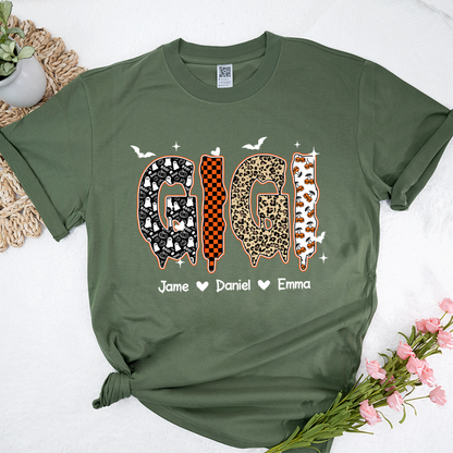 Personalized Halloween Pumpkin Gigi and Grandkids Shirt
