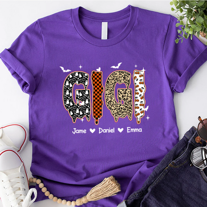 Personalized Halloween Pumpkin Gigi and Grandkids Shirt