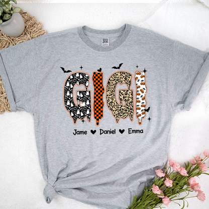 Personalized Halloween Pumpkin Gigi and Grandkids Shirt