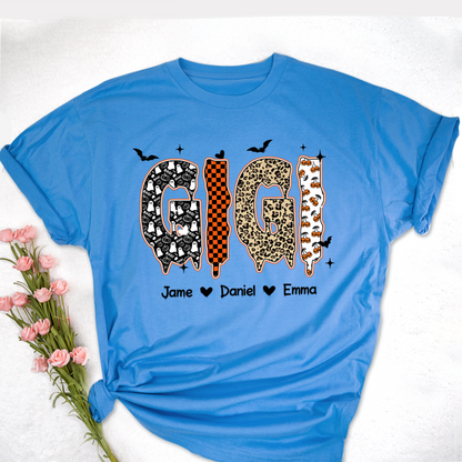 Personalized Halloween Pumpkin Gigi and Grandkids Shirt