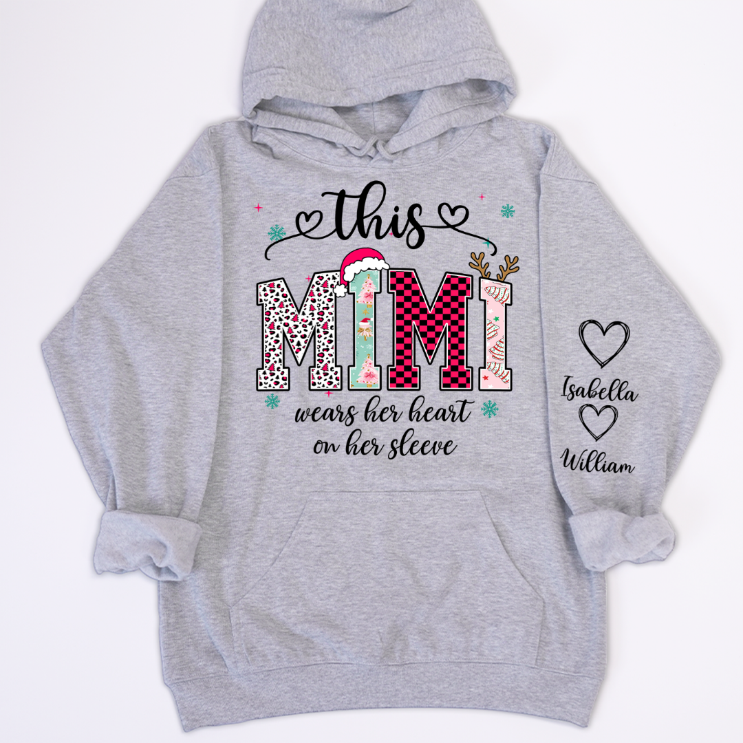 Girly Christmas Custom Grandma Mama Mimi And Grandkids Shirt