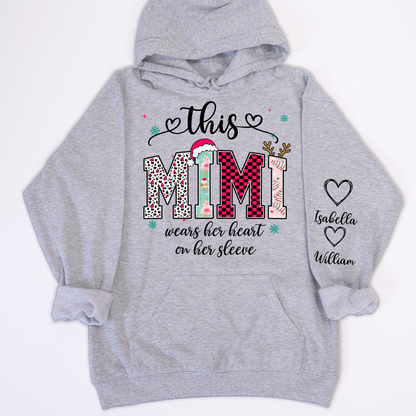 Girly Christmas Custom Grandma Mama Mimi And Grandkids Shirt