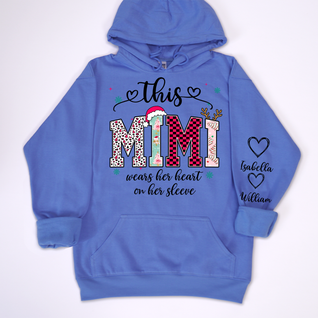 Girly Christmas Custom Grandma Mama Mimi And Grandkids Shirt