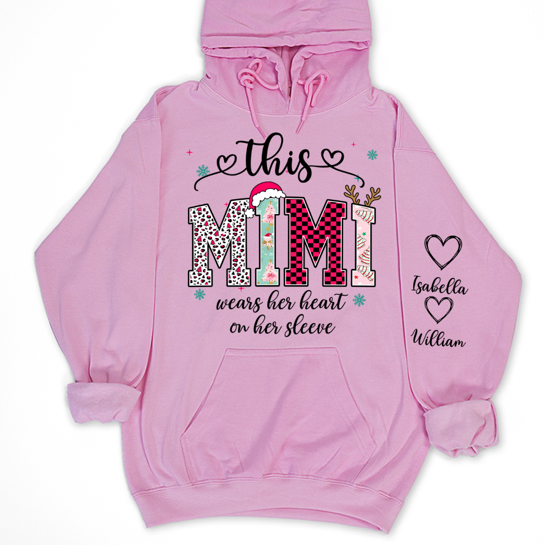 Girly Christmas Custom Grandma Mama Mimi And Grandkids Shirt