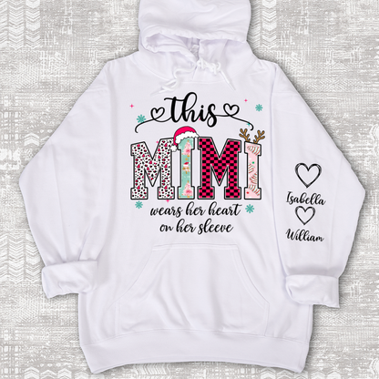 Girly Christmas Custom Grandma Mama Mimi And Grandkids Shirt