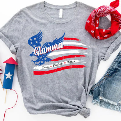 Glamma With Grandkids Names 4th Of July CTL94 T-Shirt