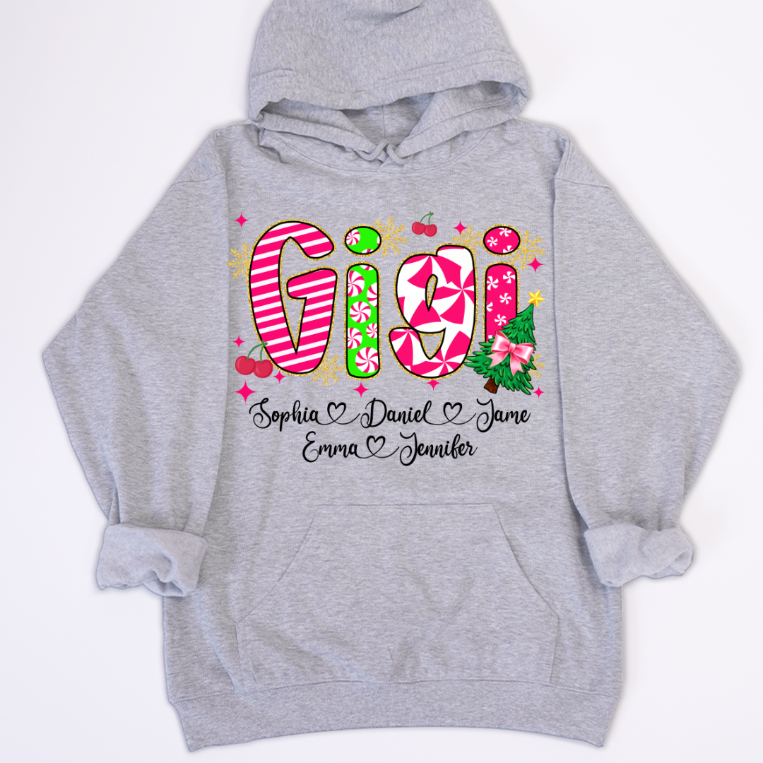 Glitter Christmas Colorful Gigi Custom Grandma And Grandkids Shirt