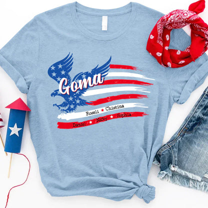 Goma With Grandkids Names 4th Of July CTL94 T-Shirt