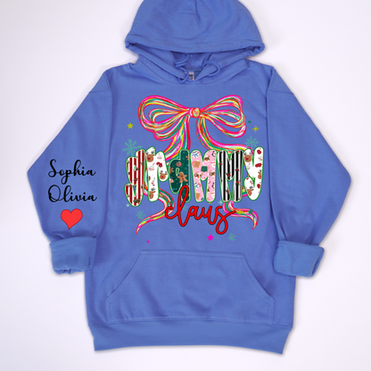 Grammy Claus Christmas Bow Custom Grandma And Grandkids Shirt