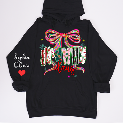 Grammy Claus Christmas Bow Custom Grandma And Grandkids Shirt