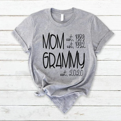 Grandma Grammy Nana Est Personalized T-Shirt