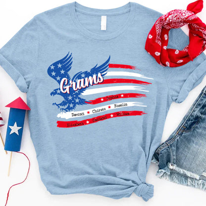 Grams With Grandkids Names 4th Of July CTL94 T-Shirt