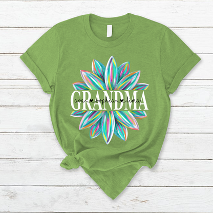 Grandma Flower Color 4 Shirt, Custom Grandma With Kids, Mother's Day TH T-Shirt