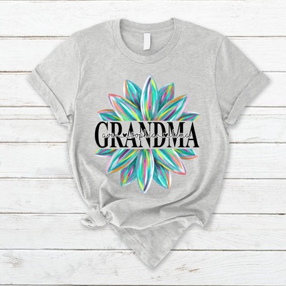Grandma Flower Color 4 Shirt, Custom Grandma With Kids, Mother's Day TH T-Shirt