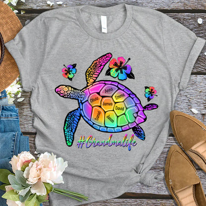 GrandmaLife Turtle With Grandmakids Summer T-Shirt