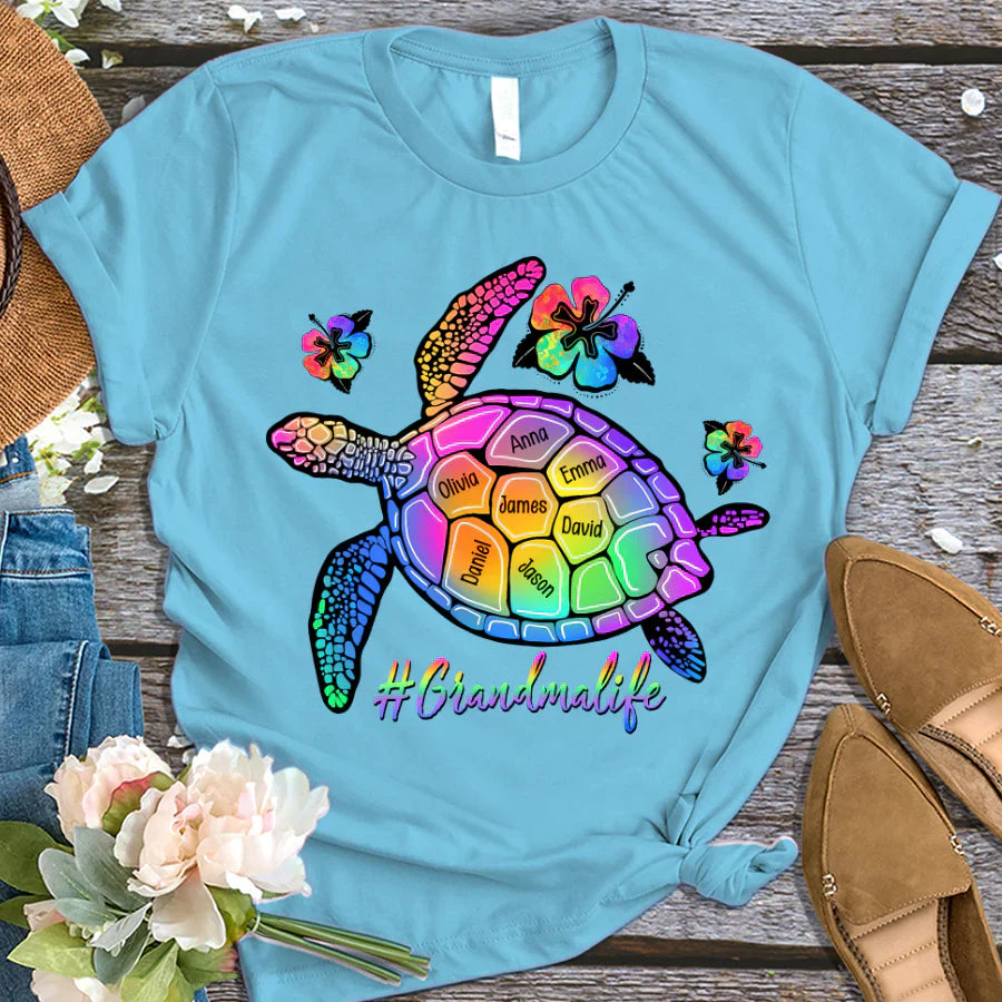 GrandmaLife Turtle With Grandmakids Summer T-Shirt