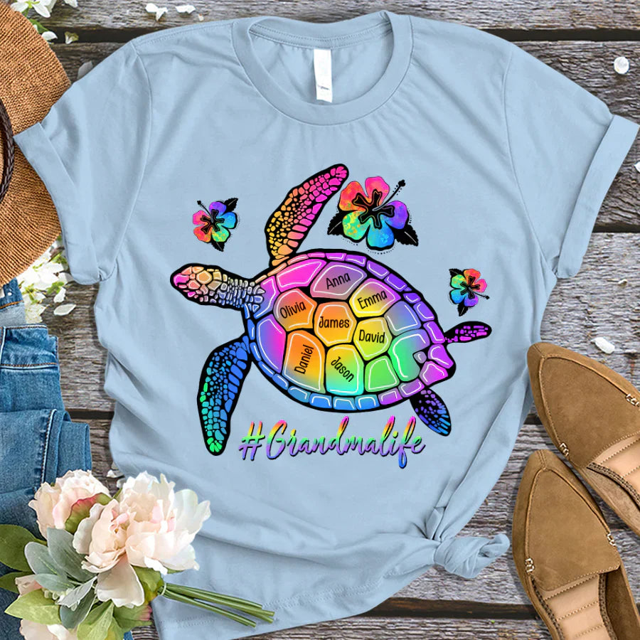 GrandmaLife Turtle With Grandmakids Summer T-Shirt