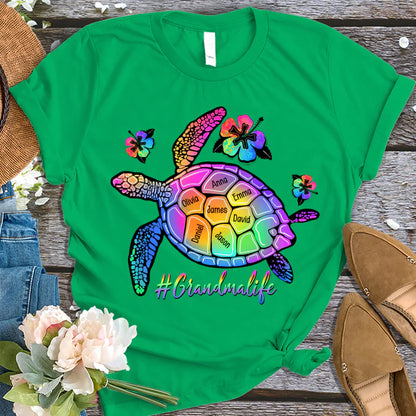 GrandmaLife Turtle With Grandmakids Summer T-Shirt