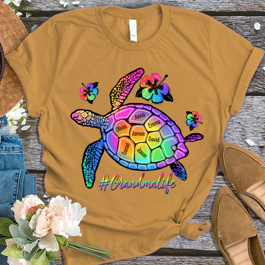 GrandmaLife Turtle With Grandmakids Summer T-Shirt