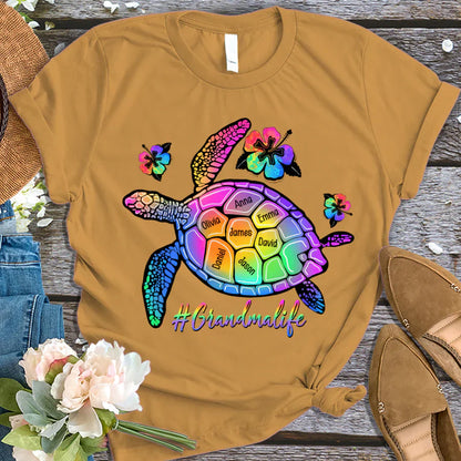GrandmaLife Turtle With Grandmakids Summer T-Shirt