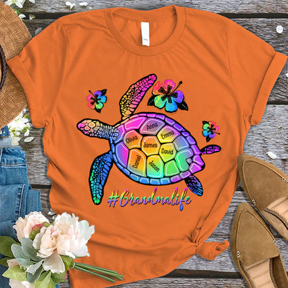 GrandmaLife Turtle With Grandmakids Summer T-Shirt