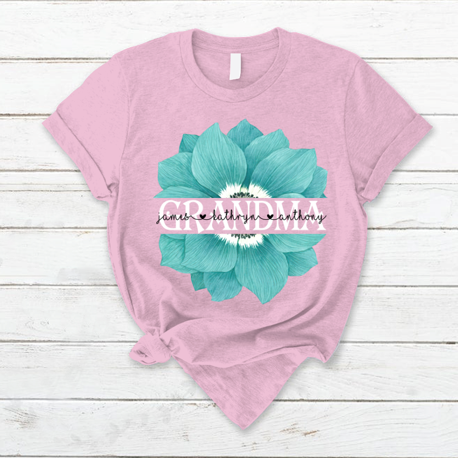 Grandma And Grandkids Flower Best Gifts For Mother's Day T-Shirt