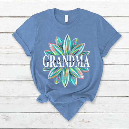 Grandma Flower Color 4 Shirt, Custom Grandma With Kids, Mother's Day TH T-Shirt