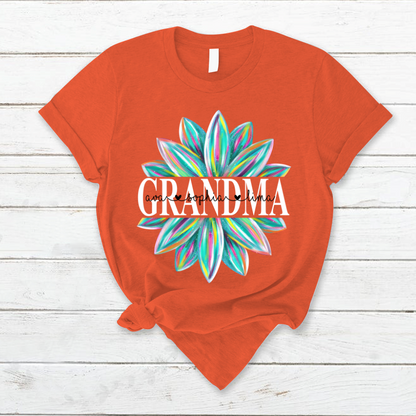 Grandma Flower Color 4 Shirt, Custom Grandma With Kids, Mother's Day TH T-Shirt