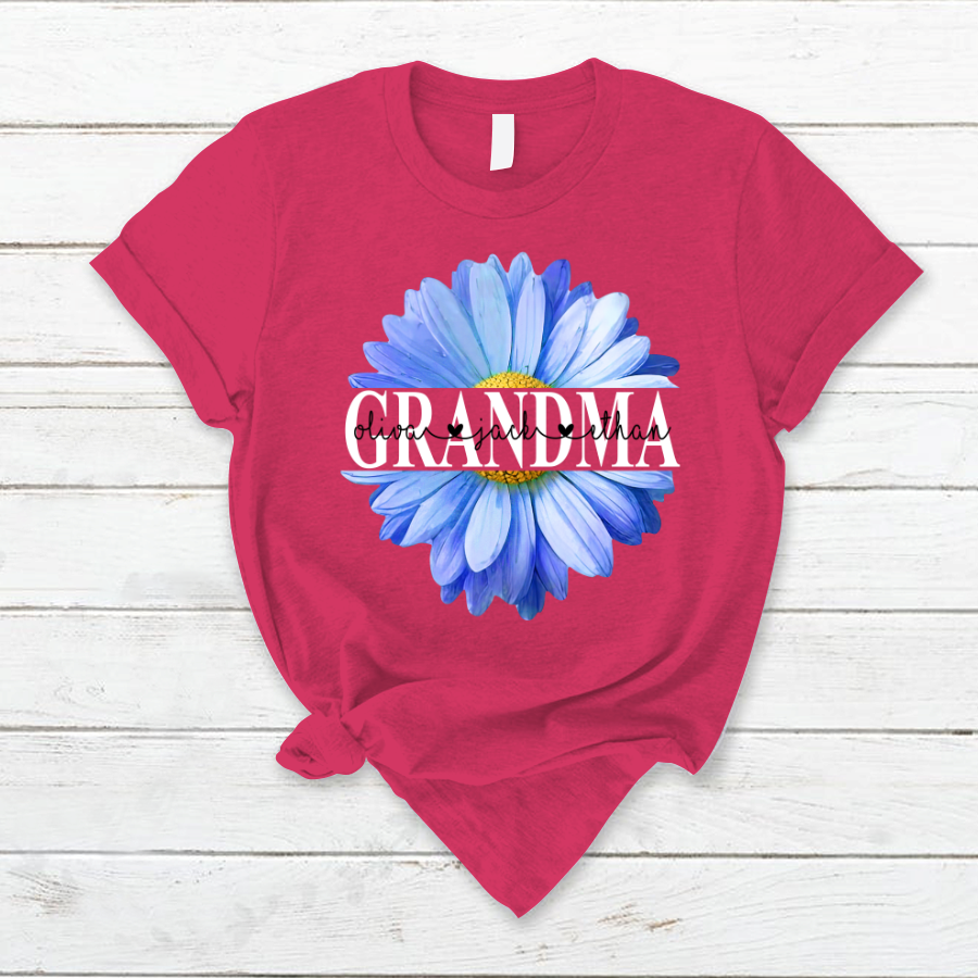 Grandma Flower Daisy Color Blue And Grandkids Mother's Day Classic Canvas