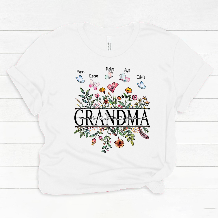 Grandma Flower We Love You Classic Canvas