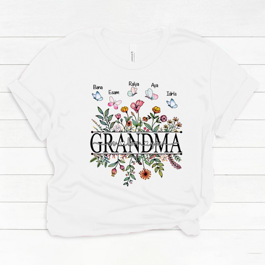 Grandma Flower We Love You Classic Canvas