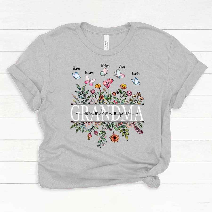 Grandma Flower We Love You Classic Canvas