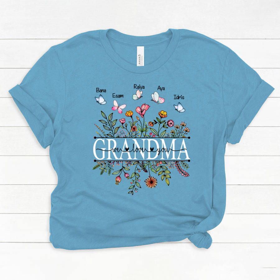 Grandma Flower We Love You Classic Canvas