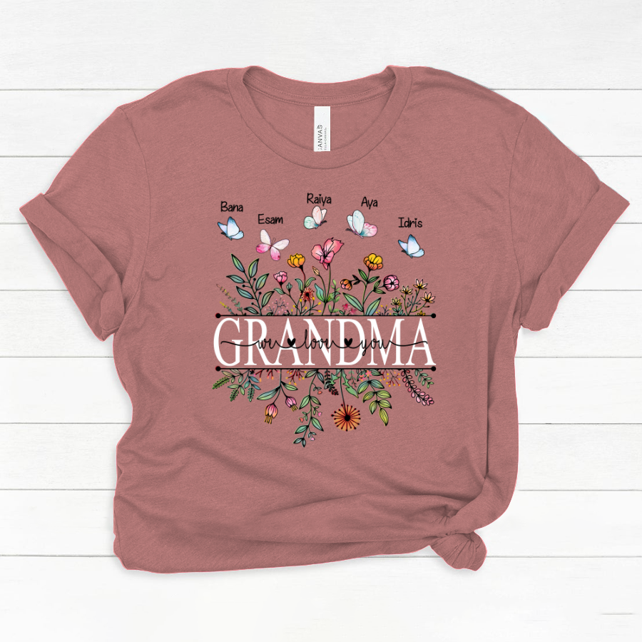 Grandma Flower We Love You Classic Canvas