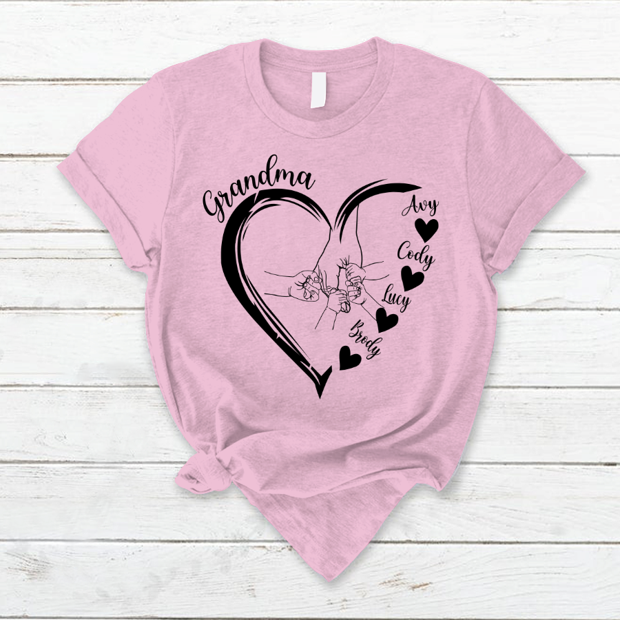 Grandma Heart Hands And Grandkids Mother's Day T-Shirt