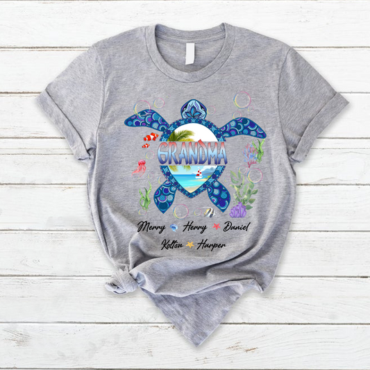 Grandma and Grandkid's Turtle Mother's Day T-Shirt