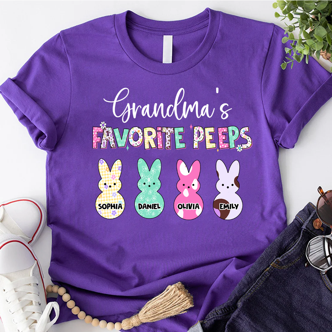 Grandma's Favorite Peeps Grandkids Easter Day Gift T-shirt