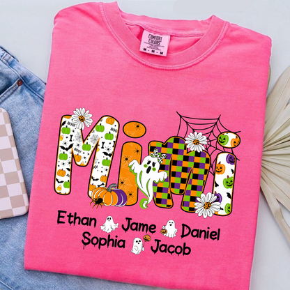 Halloween Mimi Custom Grandma And Grandkids Spooky Shirt