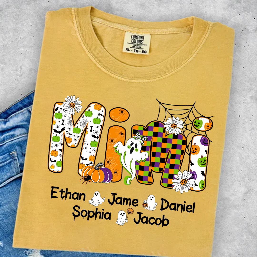 Halloween Mimi Custom Grandma And Grandkids Spooky Shirt