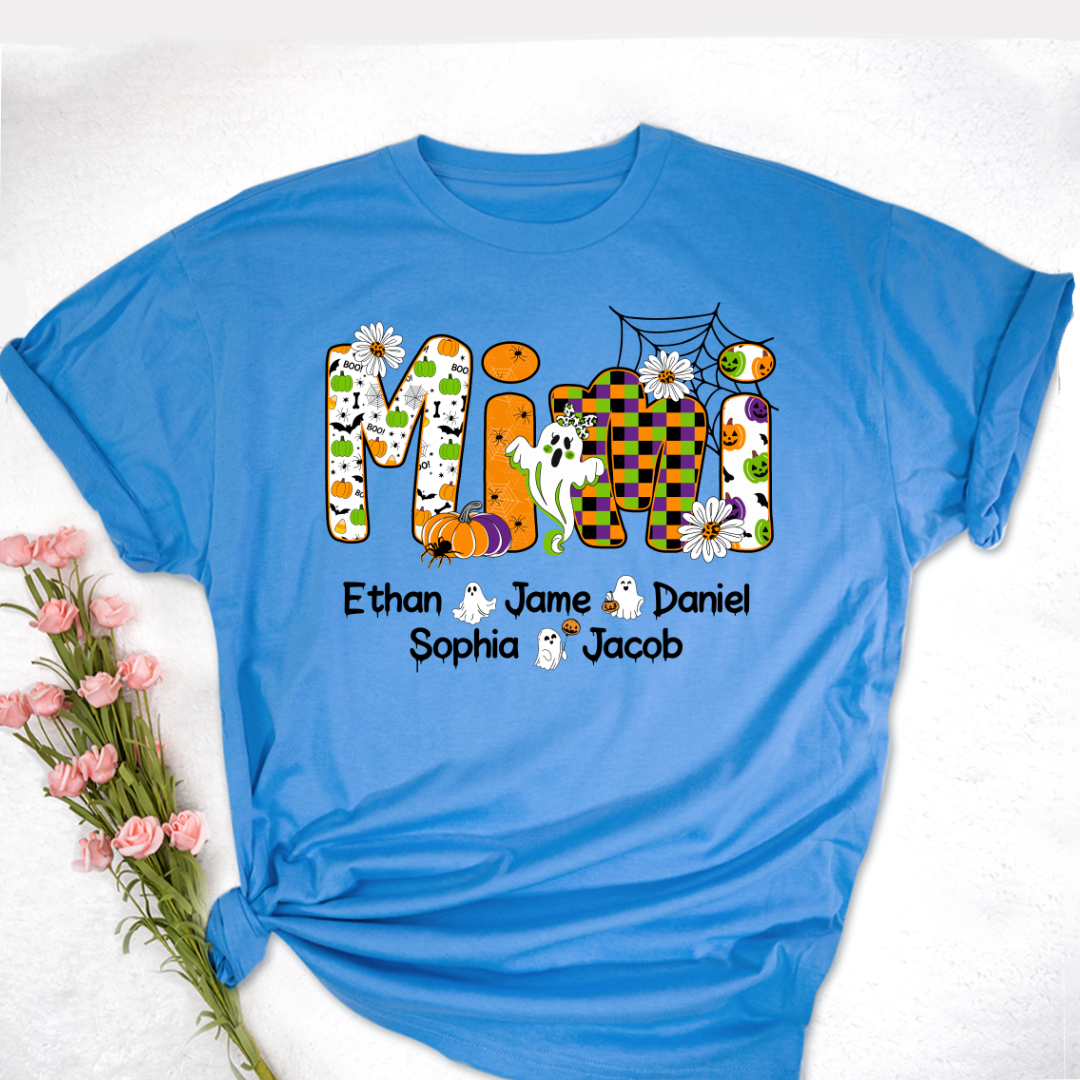 Halloween Mimi Custom Grandma And Grandkids Spooky Shirt