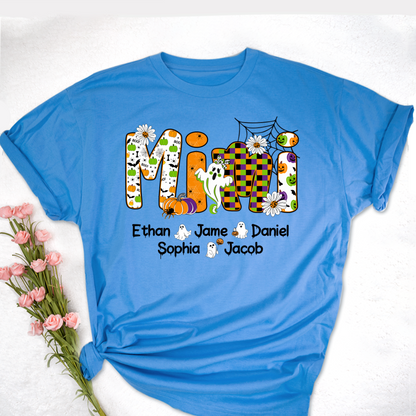 Halloween Mimi Custom Grandma And Grandkids Spooky Shirt